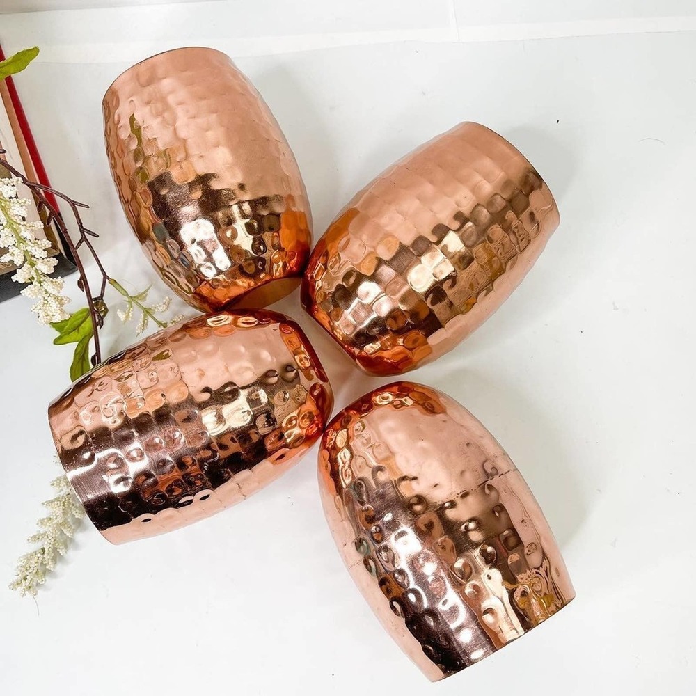 Moscow Mule Hammered Copper Stemless Mugs perfect for any bar